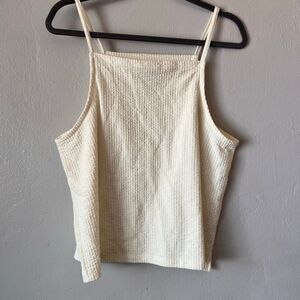 Madewell Seersucker Apron Tank in the color lighthouse